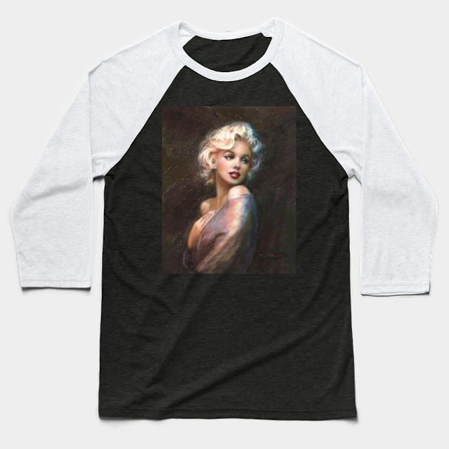 Marilyn WW Romantic Soft Baseball T-Shirt by Theo Danella